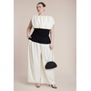image:imageELOQUII Combo Fabric Draped TopBlack White