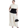 image:imageELOQUII Combo Fabric Draped TopBlack White