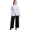 image:imageELOQUII Dot CutOut Button Up TopOptic White