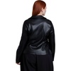 image:imageELOQUII Fitted Faux Leather Collared TopBlack Onyx