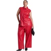 image:imageELOQUII Perforated Faux Leather TieWaist TopBarbados Cherry