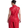 image:imageELOQUII Perforated Faux Leather TieWaist TopBarbados Cherry