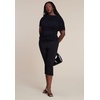 image:imageELOQUII Sleeve Overlay Draped TopBlack Onyx