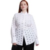 image:imageELOQUII Dot CutOut Button Up TopOptic White