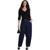 image:imageELOQUII HighRise Pocket Barrel JeanDark Rinse