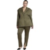 image:imageELOQUII Houndstooth Fitted SlitHem PantGreen Check