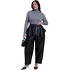 image:imageELOQUII PeplumDetail Faux Leather Barrel PantBlack Onyx