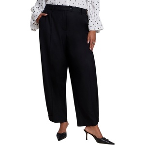 image:imageELOQUII Button Ankle Barrel TrouserBlack Onyx