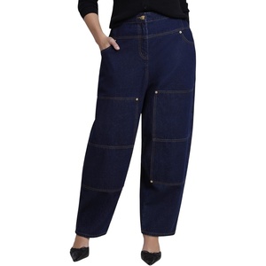 image:imageELOQUII HighRise Pocket Barrel JeanDark Rinse