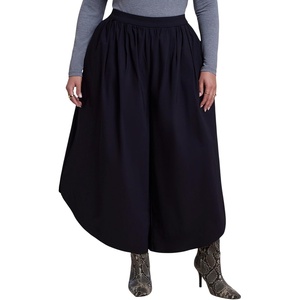 image:imageELOQUII Rounded WideLeg Cropped PantBlack Onyx