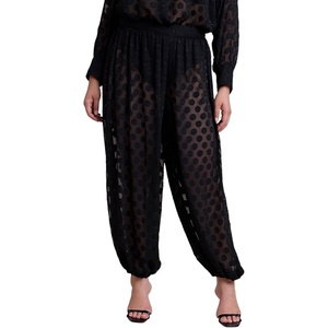 image:imageELOQUII Sheer Polka Dot Balloon PantBlack Onyx