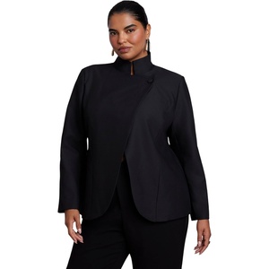 image:imageELOQUII Stand Collar Overlap BlazerBlack Onyx