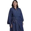 image:imageELOQUII Balloon Denim Maxi Shirt DressDark Wash