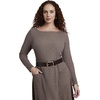 image:imageELOQUII Belted Ribbed Sweater Maxi DressMarled Taupe