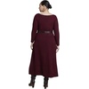 image:imageELOQUII Belted Ribbed Sweater Maxi DressTawny Port