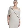 image:imageELOQUII Brooch Detail Cape Sweater Midi DressHeathered Cream