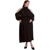 image:imageELOQUII ColdShoulder Chiffon Maxi DressSnake Textured