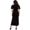 image:imageELOQUII Crushed Velvet Strong Shoulder Maxi DressBrown