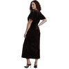image:imageELOQUII Crushed Velvet Strong Shoulder Maxi DressBrown