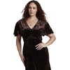 image:imageELOQUII Crushed Velvet Strong Shoulder Maxi DressBrown