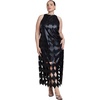 image:imageELOQUII DiamondCut Faux Leather Maxi DressBlack Onyx