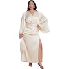 image:imageELOQUII Flare Sleeve Satin Maxi DressSandshell