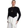 image:imageELOQUII MixedMedia PeplumDetail Maxi DressBlack and Cream