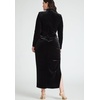 image:imageELOQUII Mock Neck Velvet Dress with SlitBlack Onyx