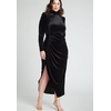 image:imageELOQUII Mock Neck Velvet Dress with SlitBlack Onyx