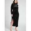 image:imageELOQUII Mock Neck Velvet Dress with SlitBlack Onyx