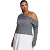image:imageELOQUII Off The Shoulder MixedMedia Maxi DressMarl and Cream