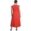 image:imageELOQUII Pleated Button Detail Midi DressAurora Red