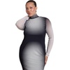 image:imageELOQUII Printed Stretch Mesh Maxi DressPlaced Polka Dot
