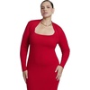 image:imageELOQUII Shrug Detail Knit Maxi DressRed