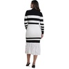 image:imageELOQUII Striped Trumpet Sweater Maxi DressCream and Black Stripe