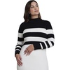 image:imageELOQUII Striped Trumpet Sweater Maxi DressCream and Black Stripe