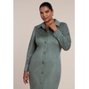 image:imageELOQUII Suede Shirt DressAgave Green