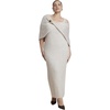 image:imageELOQUII Brooch Detail Cape Sweater Midi DressHeathered Cream