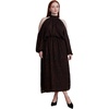 image:imageELOQUII ColdShoulder Chiffon Maxi DressSnake Textured