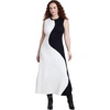 image:imageELOQUII Colorblocked Intarsia Knit Maxi DressCoconut Milk and Black