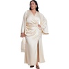 image:imageELOQUII Flare Sleeve Satin Maxi DressSandshell
