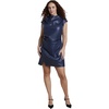 image:imageELOQUII Funnel Neck Faux Leather Mini DressCollegiate Blue