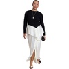 image:imageELOQUII MixedMedia PeplumDetail Maxi DressBlack and Cream