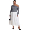 image:imageELOQUII Off The Shoulder MixedMedia Maxi DressMarl and Cream
