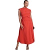 image:imageELOQUII Pleated Button Detail Midi DressAurora Red