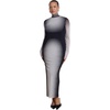 image:imageELOQUII Printed Stretch Mesh Maxi DressPlaced Polka Dot
