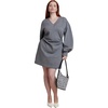 image:imageELOQUII Shirred French Terry Mini DressHeathered Charcoal