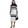 image:imageELOQUII Striped Trumpet Sweater Maxi DressCream and Black Stripe