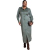 image:imageELOQUII Suede Shirt DressAgave Green