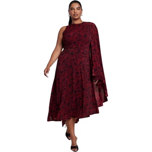 image:imageELOQUII Asymmetric Cape Midi DressDark Romance